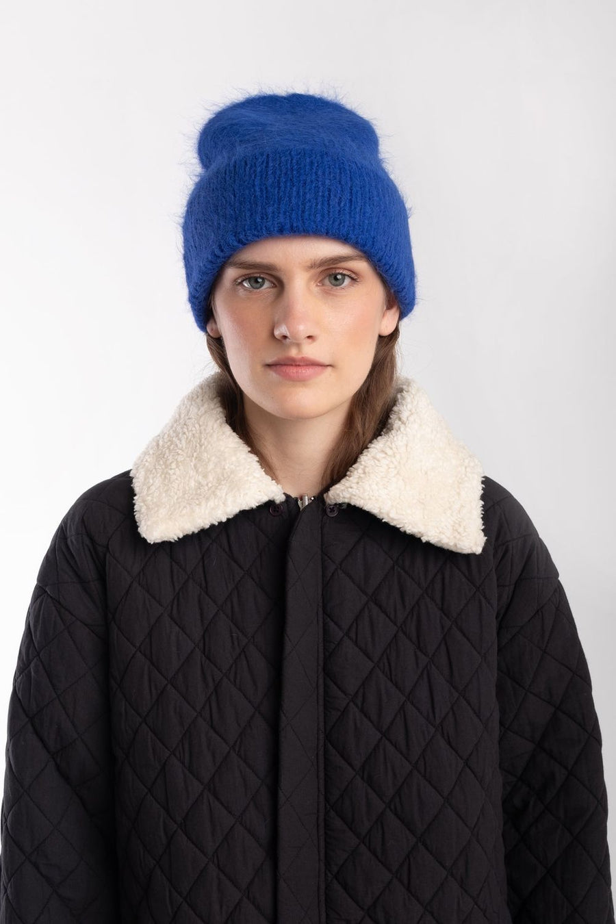 BRUSHED RIB HAT - COBALT