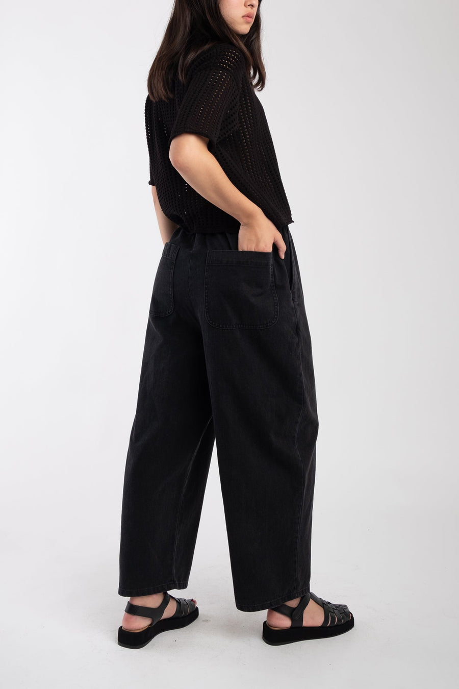 BARREL PANT - FADED BLACK