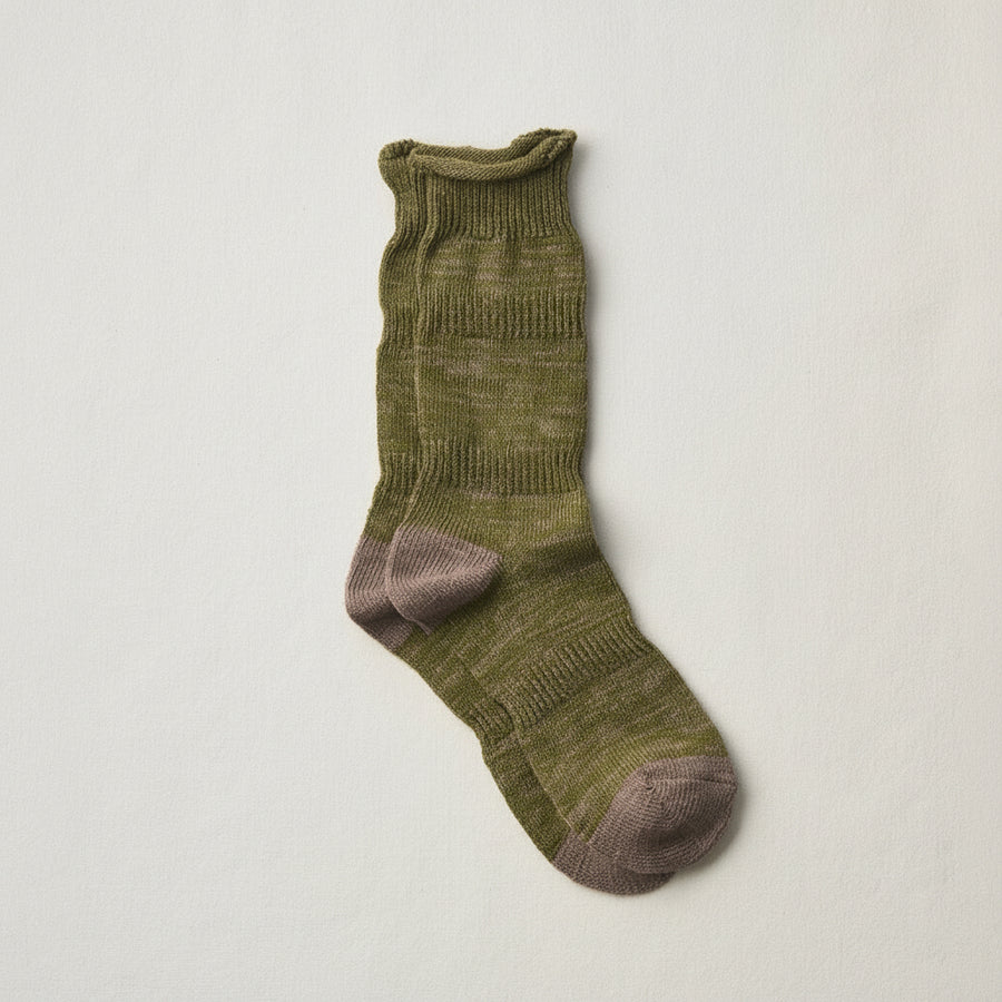 ORGANIC COTTON PLOOT SOCKS - OLIVE