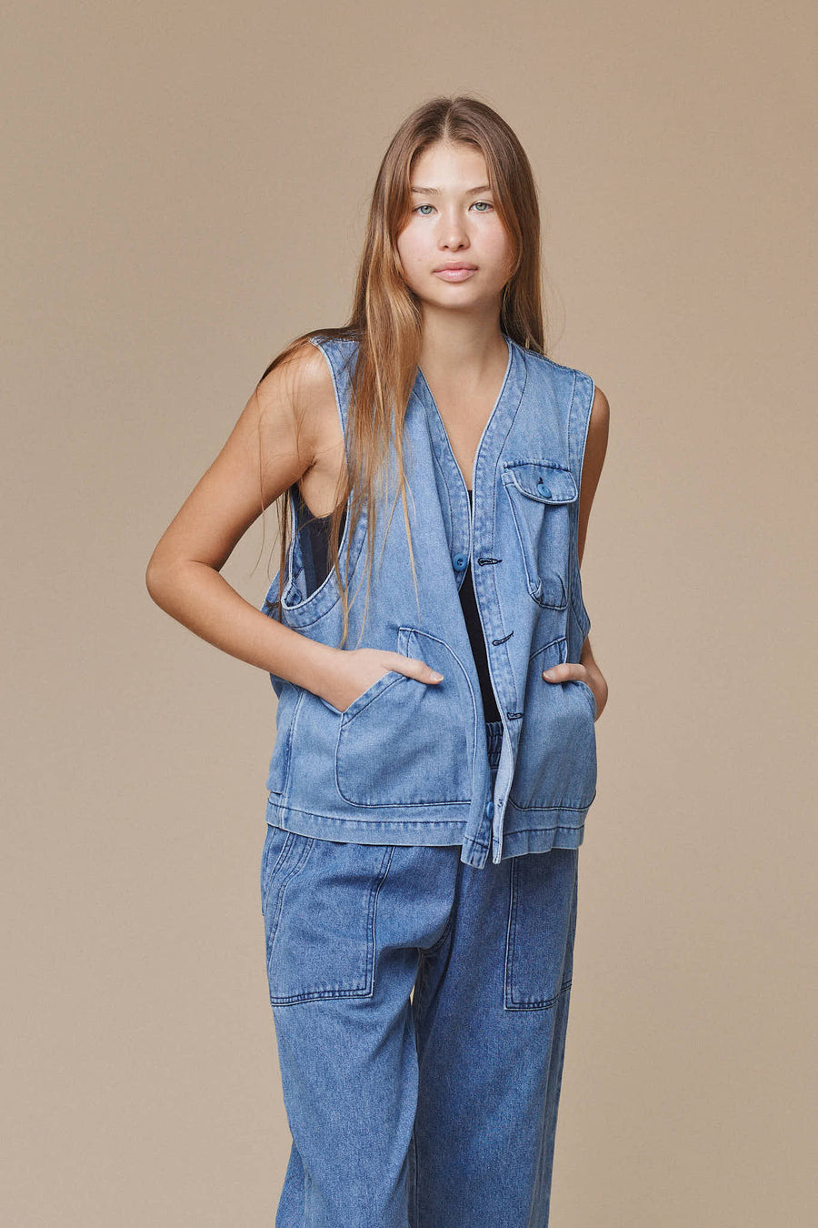 FALCON VEST - LIGHT DENIM