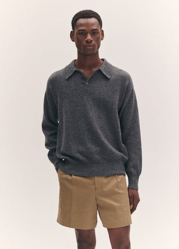 EDITH POLO SWEATER - DERBY GREY