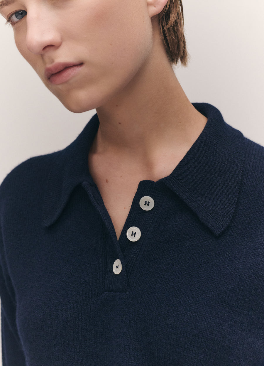 EDITH POLO SWEATER - NAVY