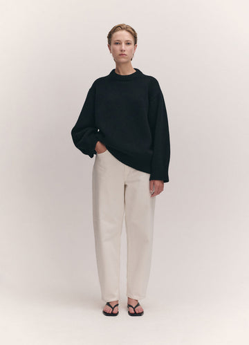 CARAGH CHUNKY CREWNECK - BLACK