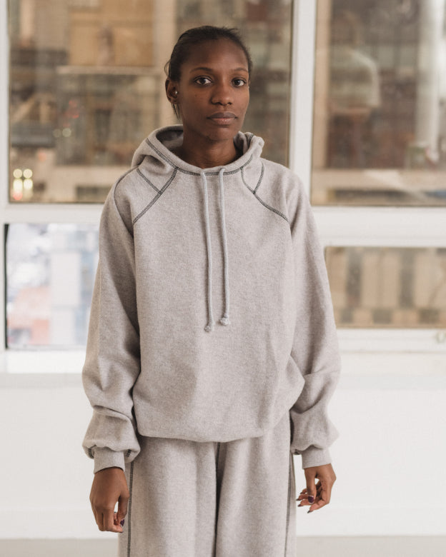 FOLD HOODIE - GREY MELANGE
