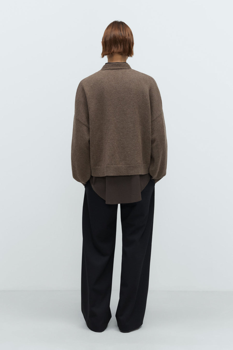 MERINO WOOL CARDIGAN - TAUPE