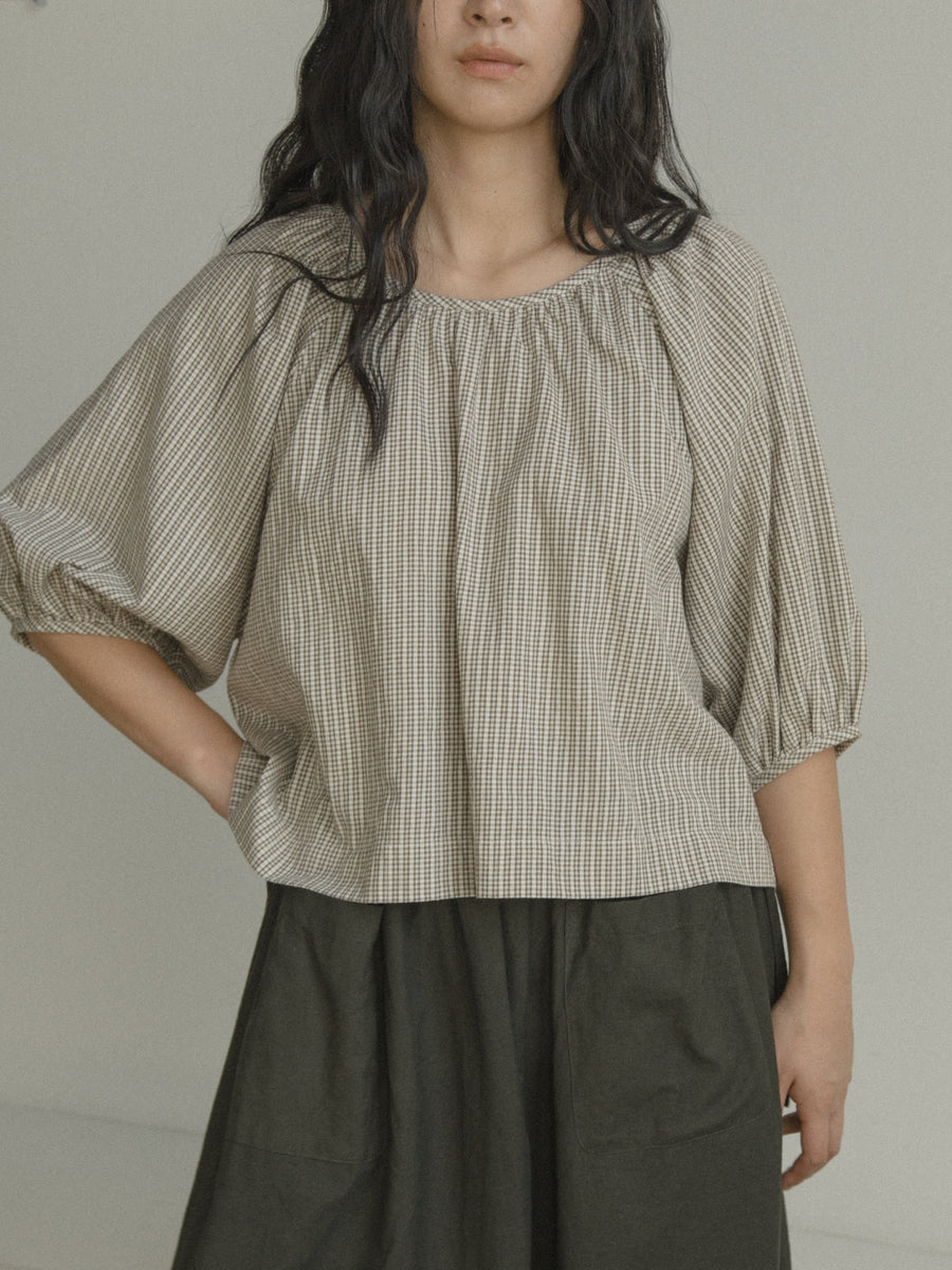 SIMONE TOP - MOSS CHECK