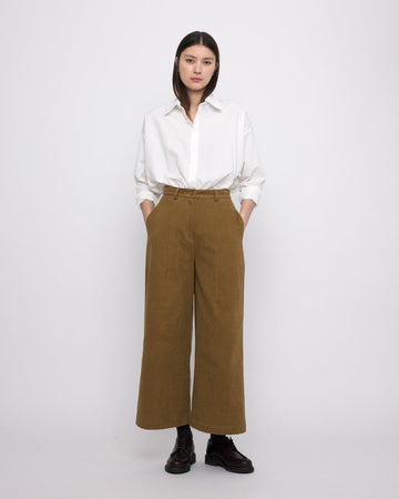 WIDE LEGGED SKATE TROUSER - KELP BROWN