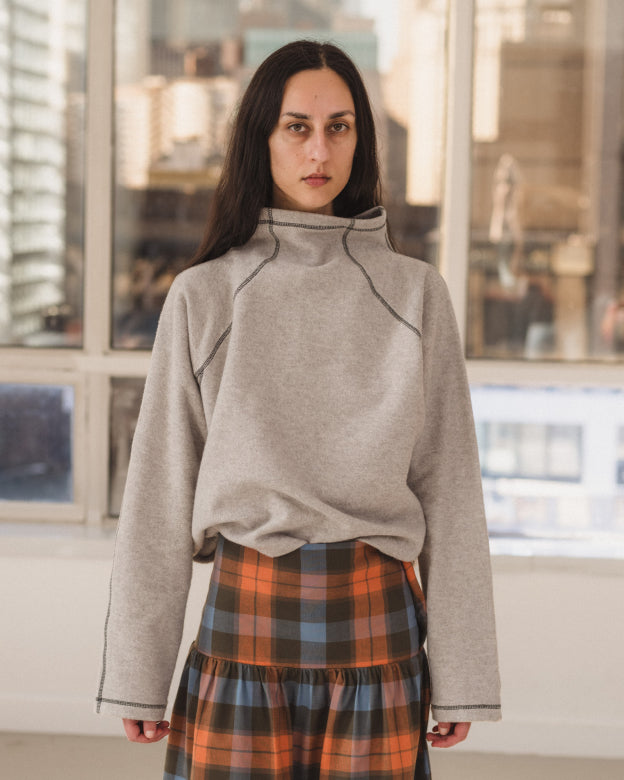 FOLD TURTLENECK - GREY MELANGE