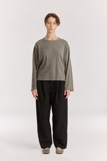 WIDE LONGSLEEVE  TEE - DARK STONE