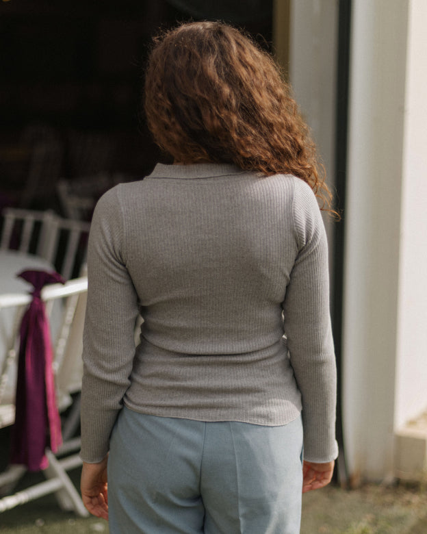 DUAL LONGLSEEVE TEE - GREY MELANGE