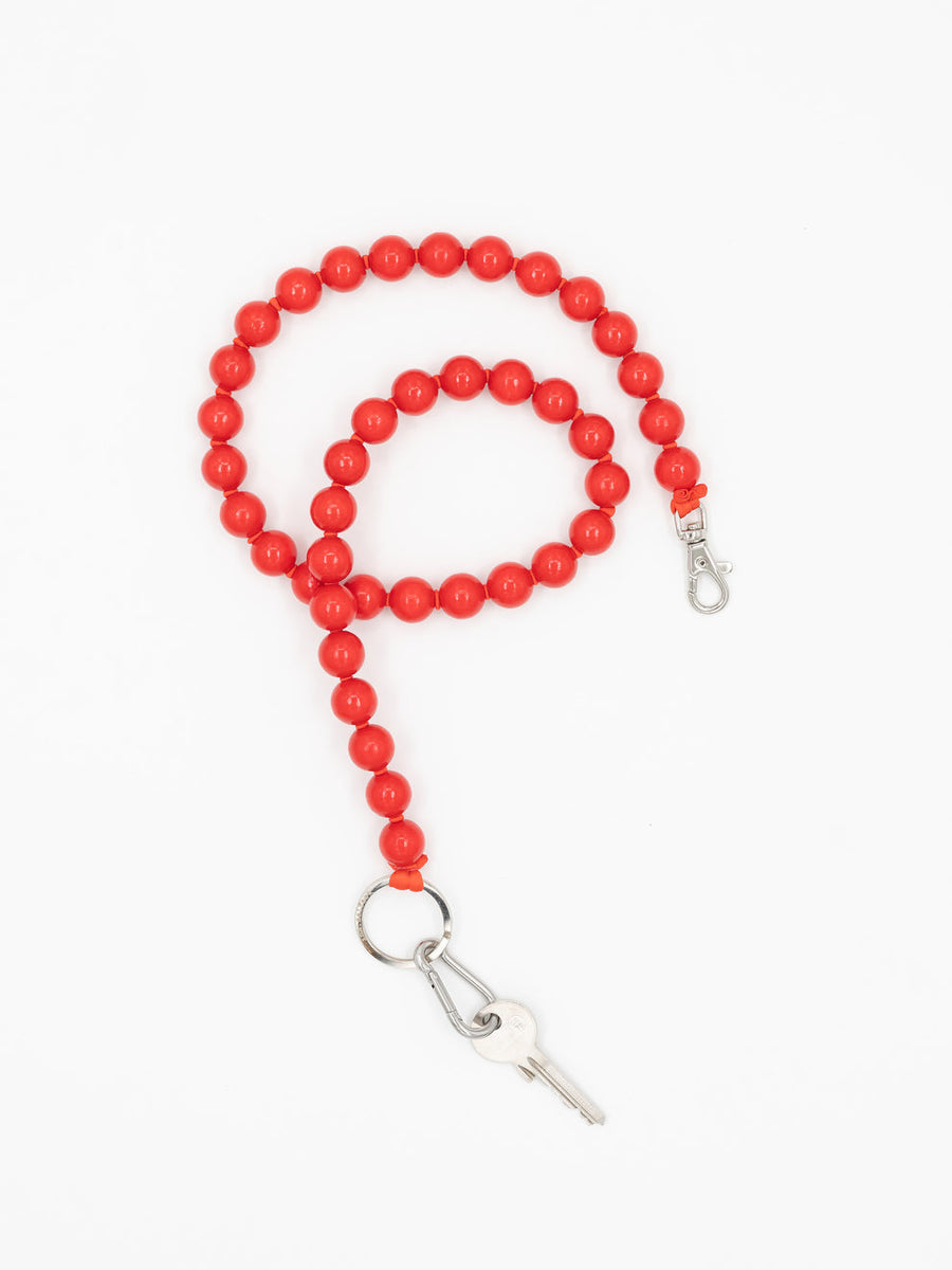 LONG KEYHOLDER - BIG PERLEN - RED