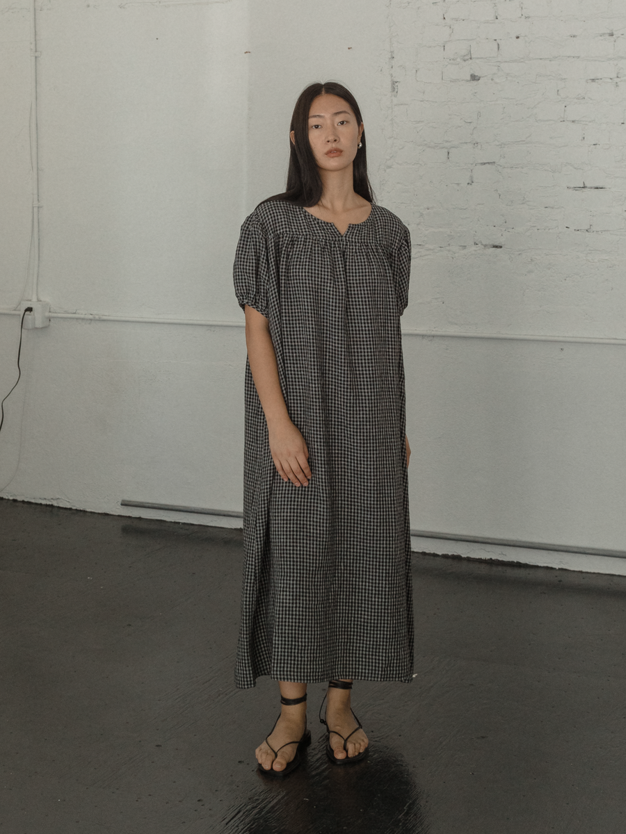 LUCY DRESS - BLACK CHECK