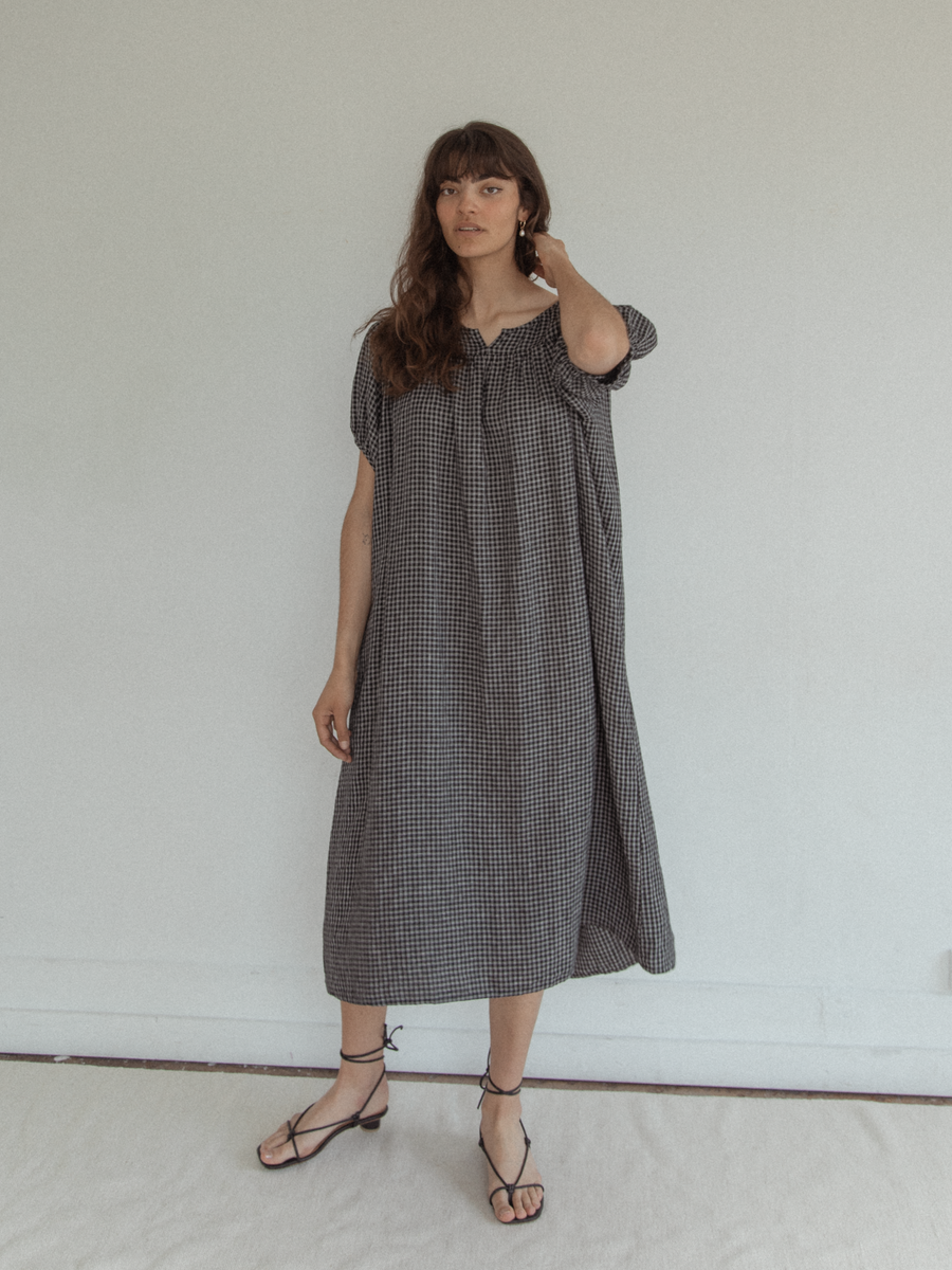 LUCY DRESS - BLACK CHECK