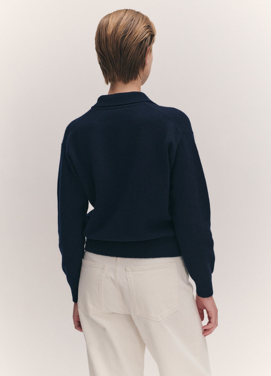 EDITH POLO SWEATER - NAVY