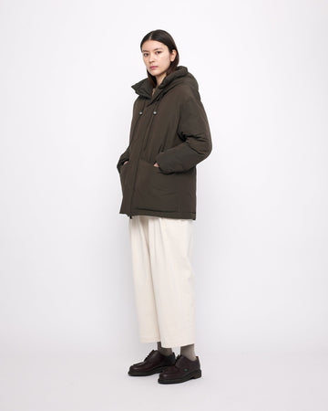 HOODED PUFFER - OLIVE