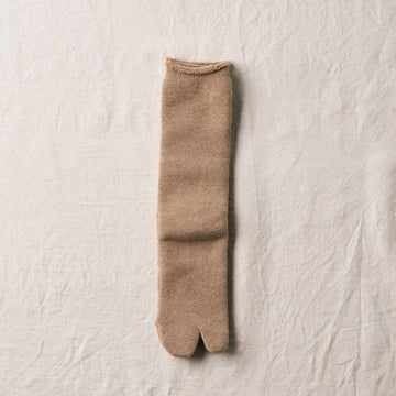 ORGANIC COTTON/YAK PILE TABI SOCKS - BROWN