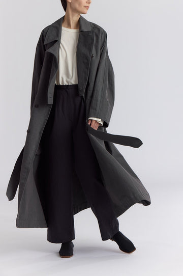 LONG TRENCH COAT - SLATE