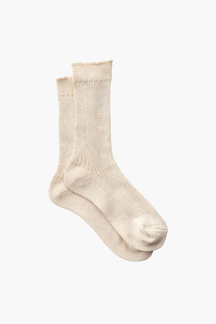 LINEN KNIT SOCKS - ECRU