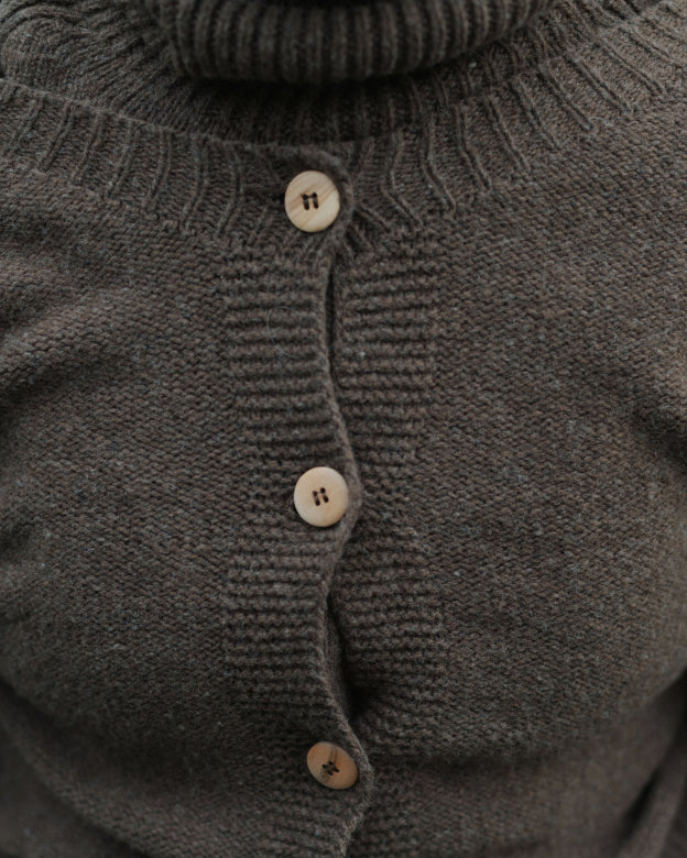 TIER CARDIGAN - BUREL BROWN