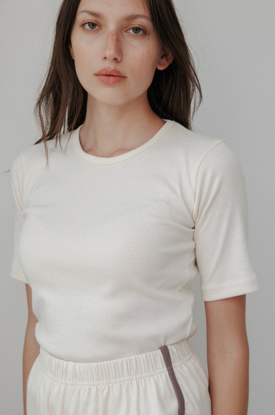 RIB TEE - NATURAL