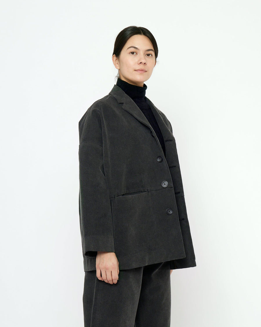 OVERSIZED BLAZER  - WASHED BLACK