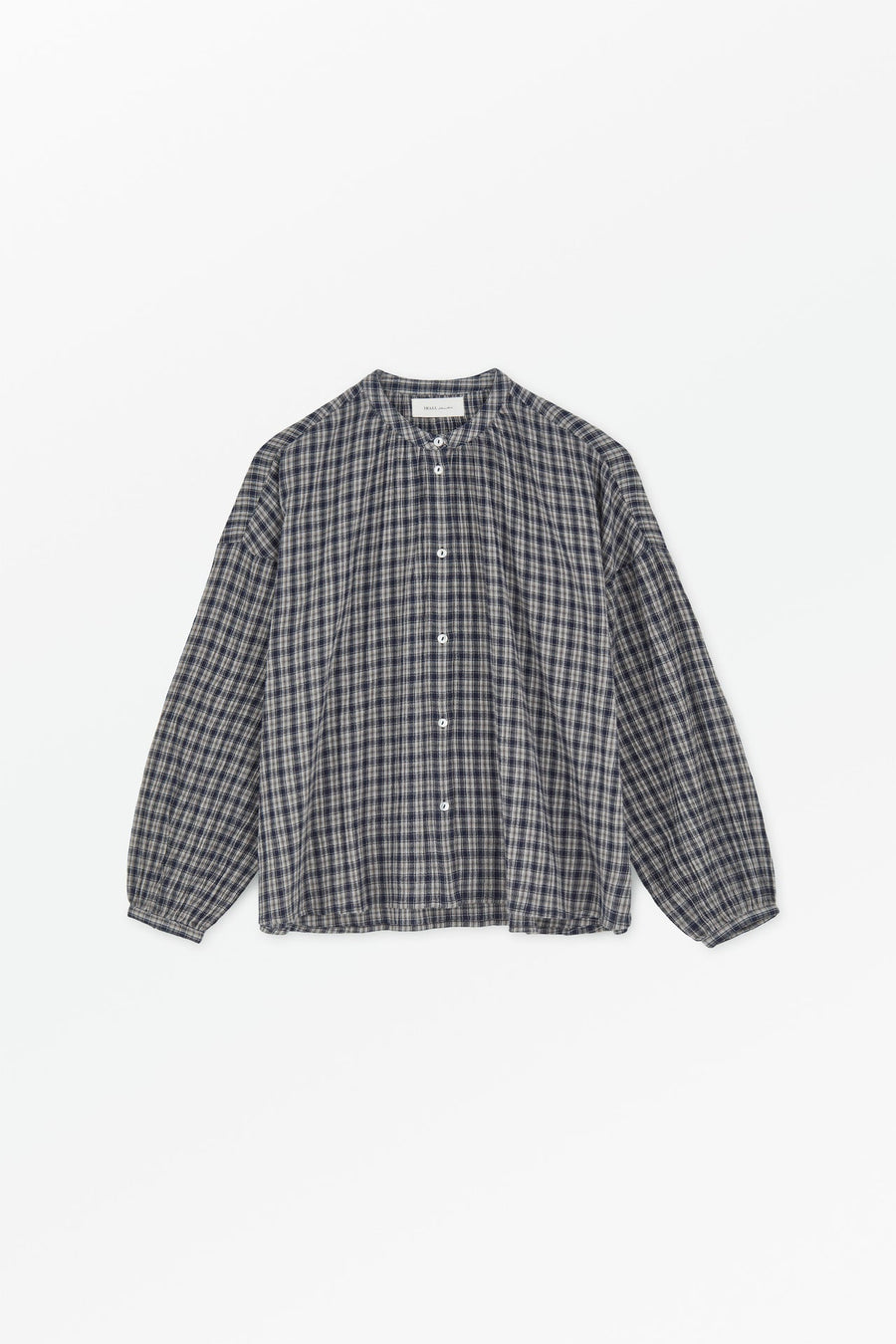 CILLA SHIRT - NAVY/BEIGE CHECK