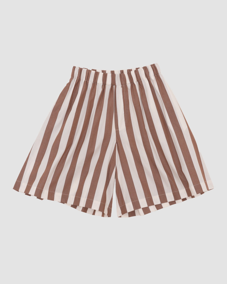 STAVE SHORT - BROWN WIDE STRIPE