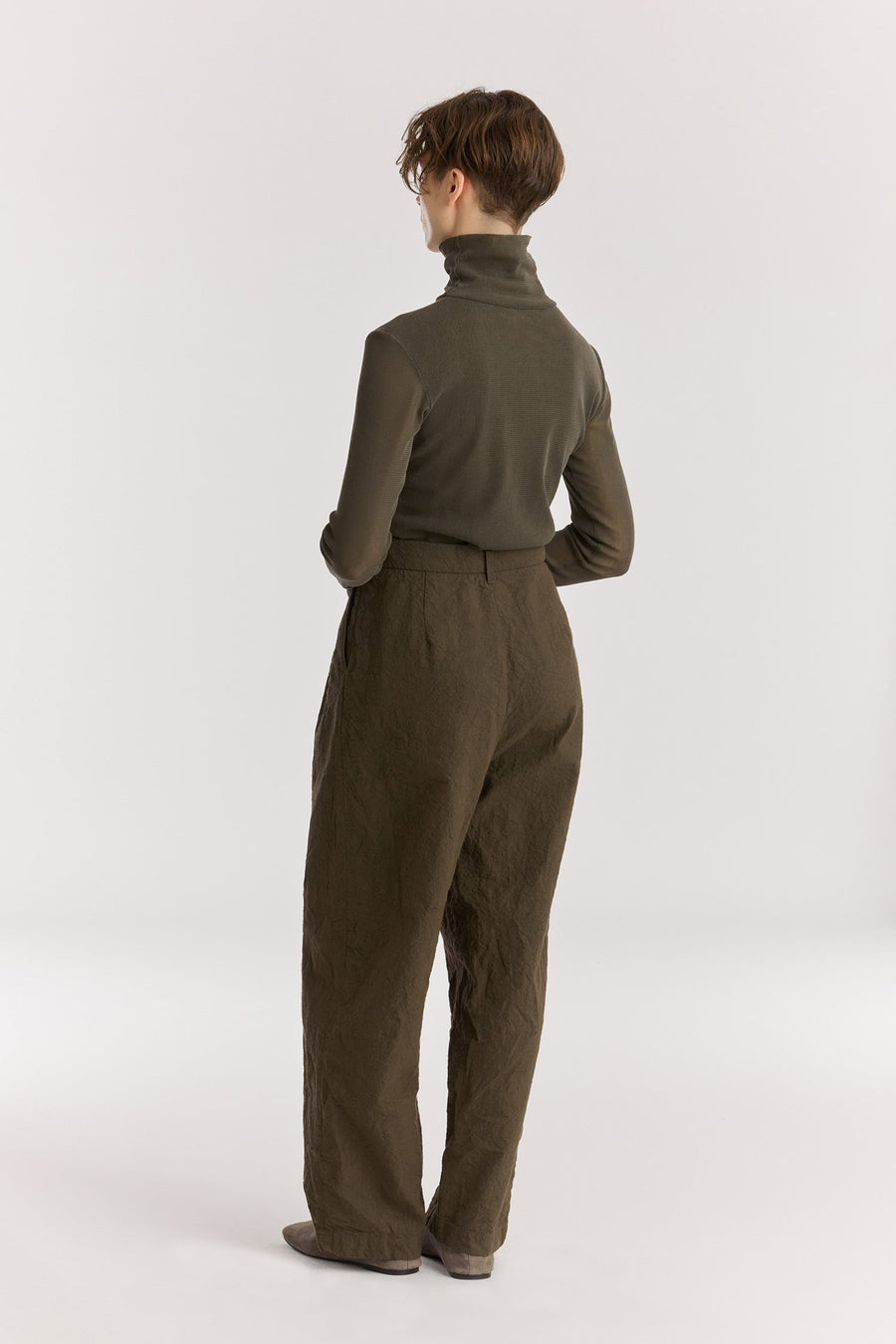 CRINKLED TROUSER - CHARCOAL