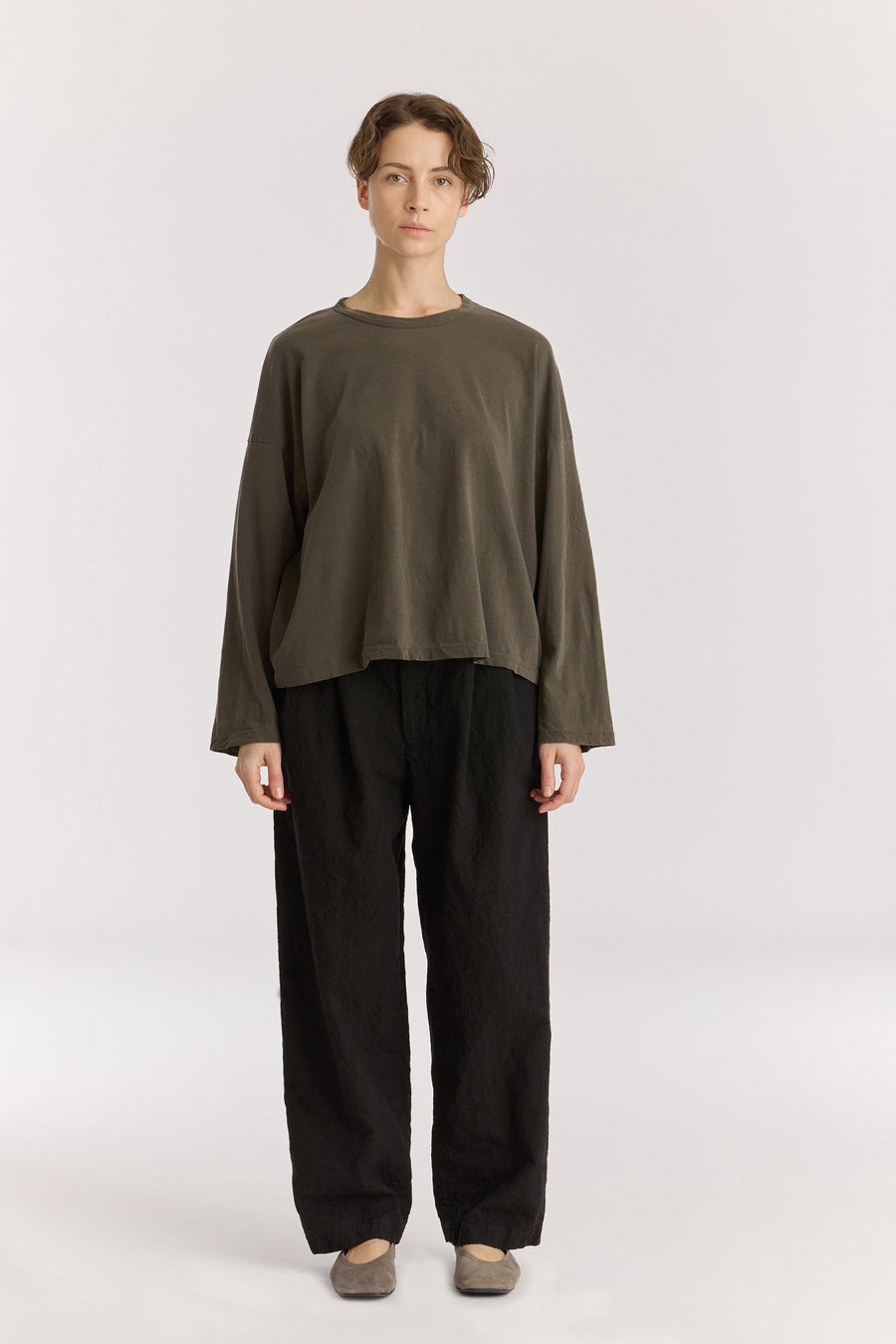 WIDE LONGSLEEVE  TEE - SLATE