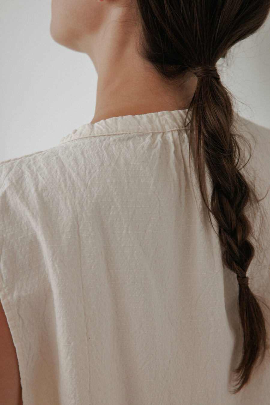BUTTON DOWN TUNIC - NATURAL