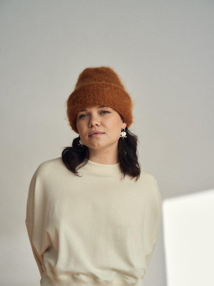 CLOUD MOHAIR BEANIE - GOLDEN LATTE