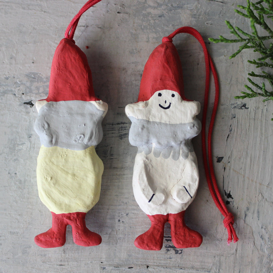 ORNAMENT - PAPER MACHE - HOLIDAY GNOME