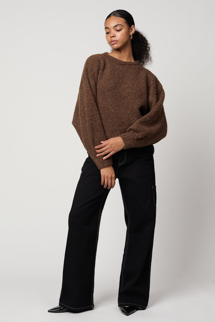 BALLOON SLEEVE SWEATER - OAK