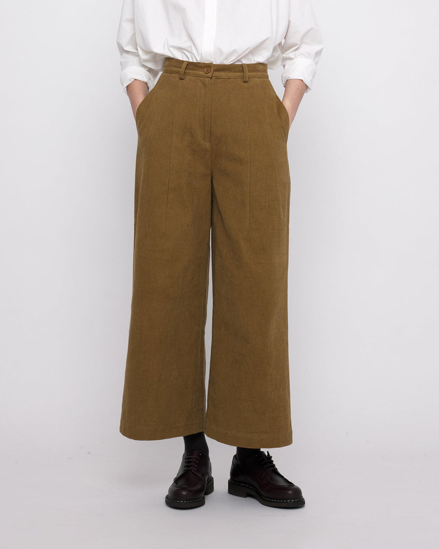 WIDE LEGGED SKATE TROUSER - KELP BROWN