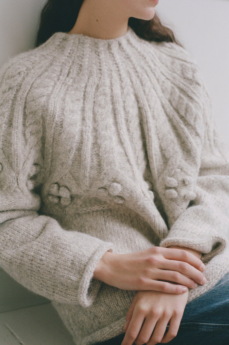 CARRA CROP SWEATER - HAZE