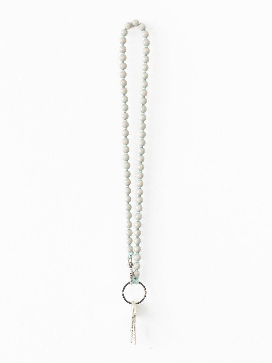LONG KEYHOLDER - SMALL PERLEN - LIGHT GREY/SALVIA
