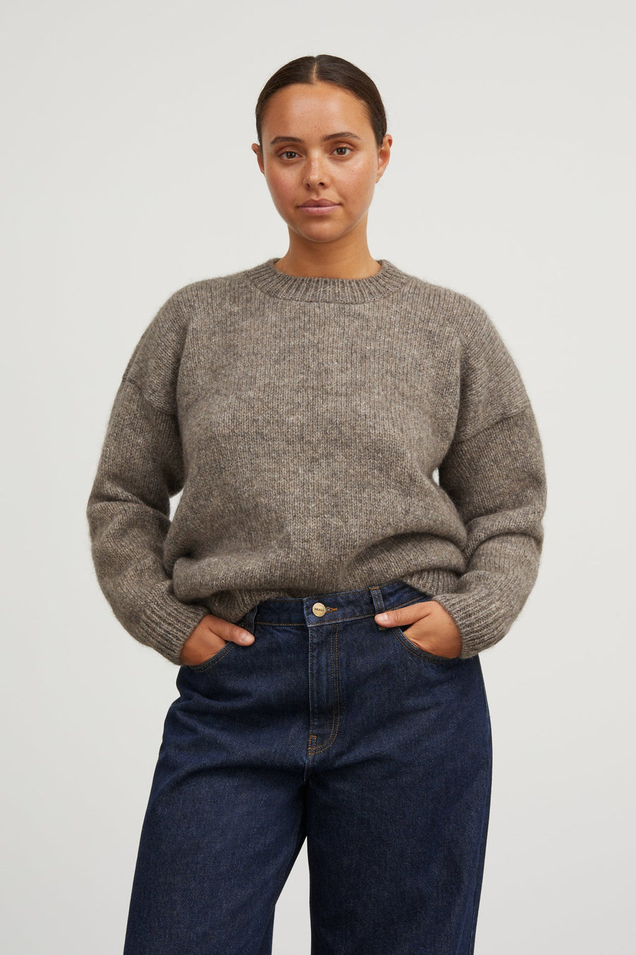 LUCY KNIT SWEATER - LIGHT BROWN