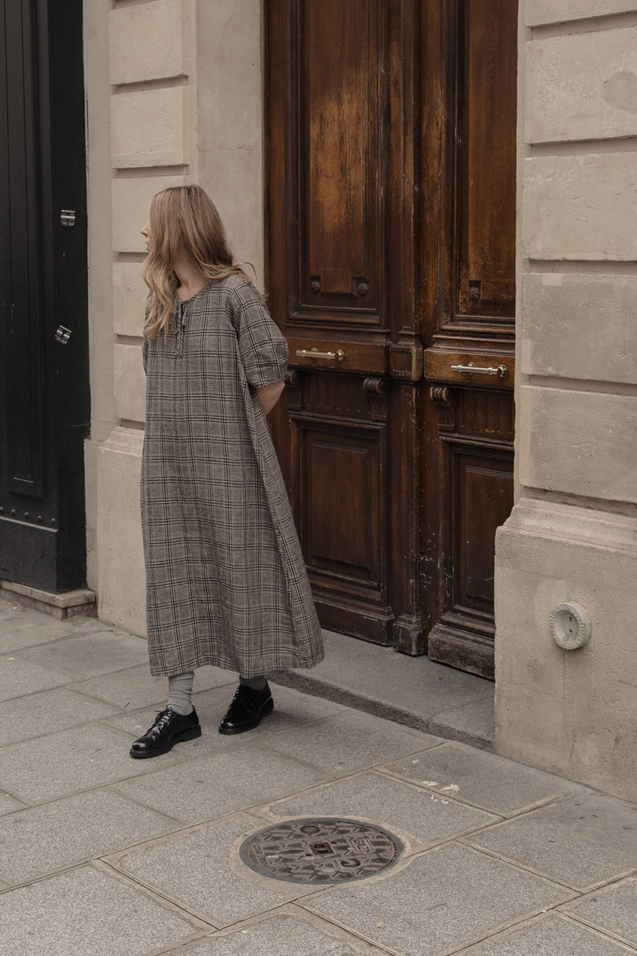 BLAIR DRESS - GREY PLAID