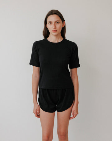 RIB TEE - BLACK