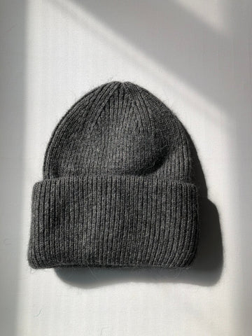 ROYAL ANGORA BEANIE - CHARCOAL