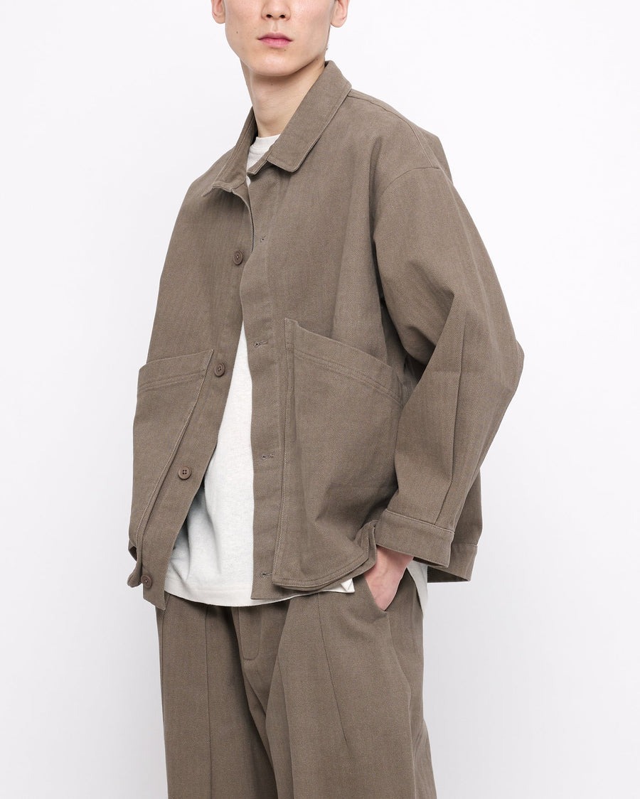 SIGNATURE PANEL POCKET SHIRT JACKET - UMBER