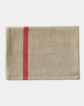 LINEN TEA TOWEL - NATURAL/RED STRIPE