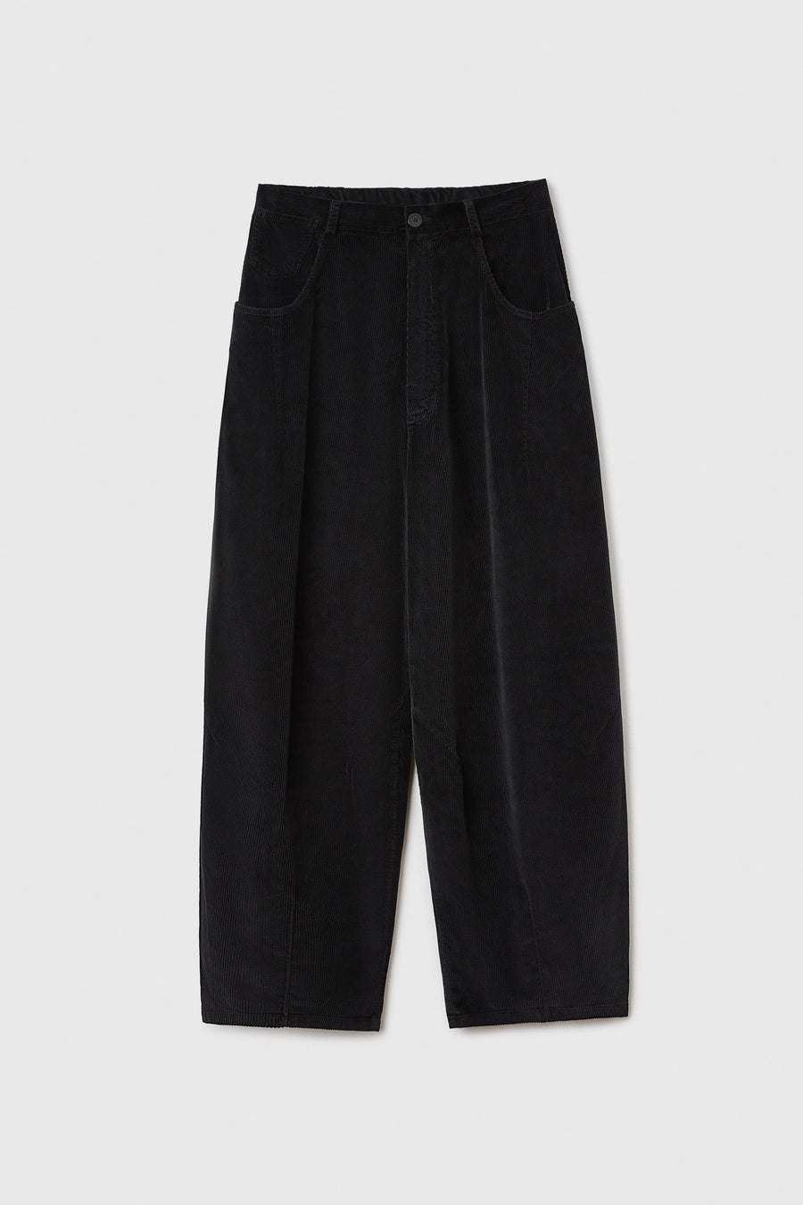 CORDUROY BAGGY PANTS - BLACK