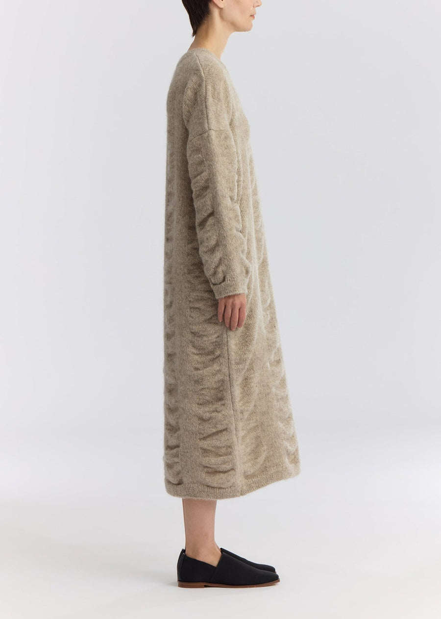 WATERFALL KNIT DRESS - NATURAL