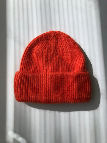 ROYAL ANGORA BEANIE - TANGERINE