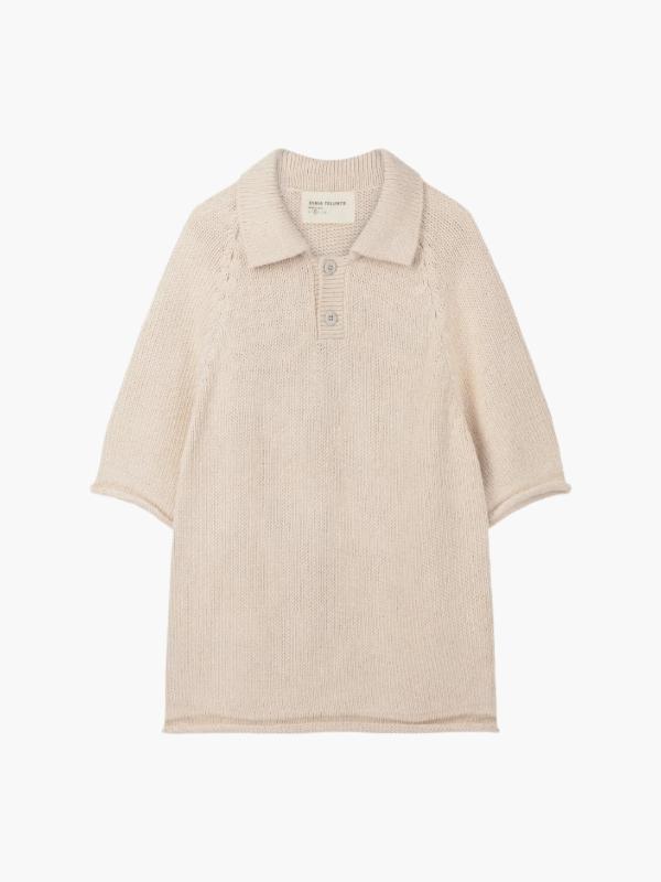 COTTON KNIT POLO - UNDYED