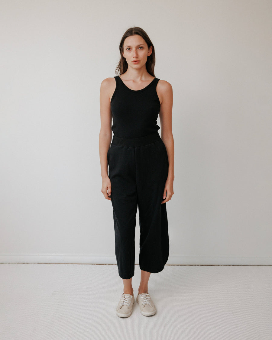 SCOOP BACK RIB TANK - BLACK