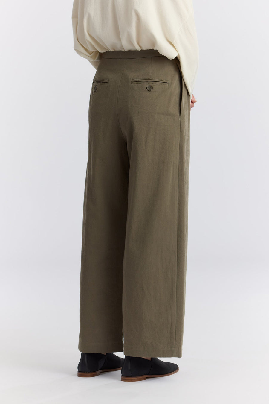 STRAIGHT TROUSERS - DARK OLIVE