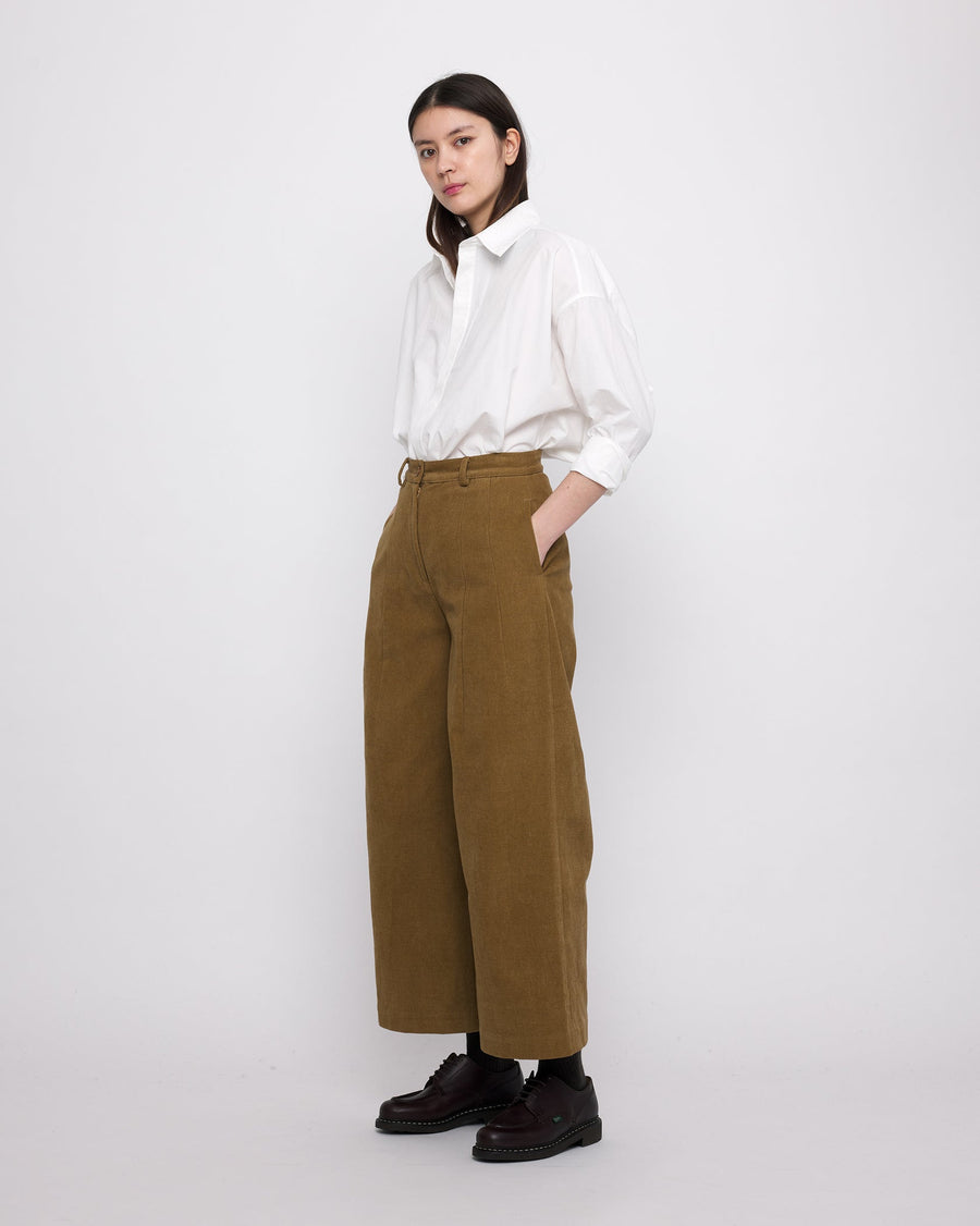 WIDE LEGGED SKATE TROUSER - KELP BROWN