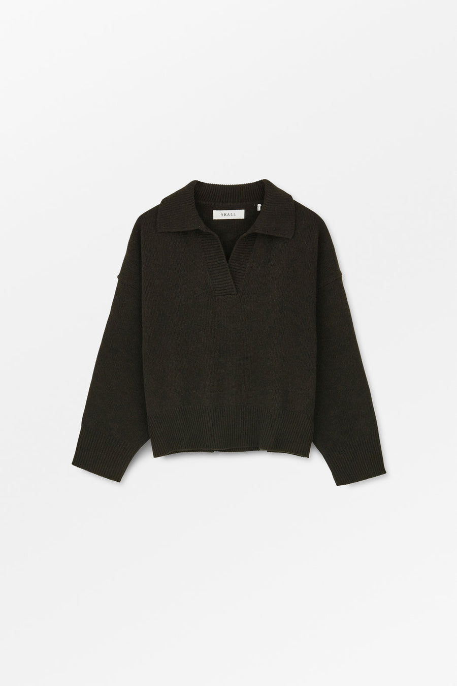 DEAN V-NECK JUMPER - DEEP BROWN